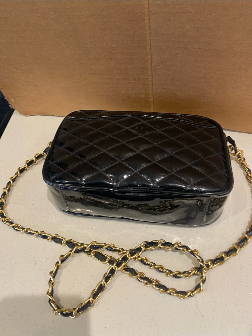 Sleek Black faux glossy bag - Picture 8 of 13